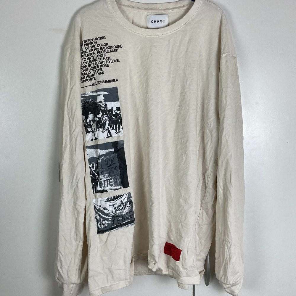 CHNGE Nelson Mandela Quote BLM Protest Long Sleeve T-Shirt Size XXL